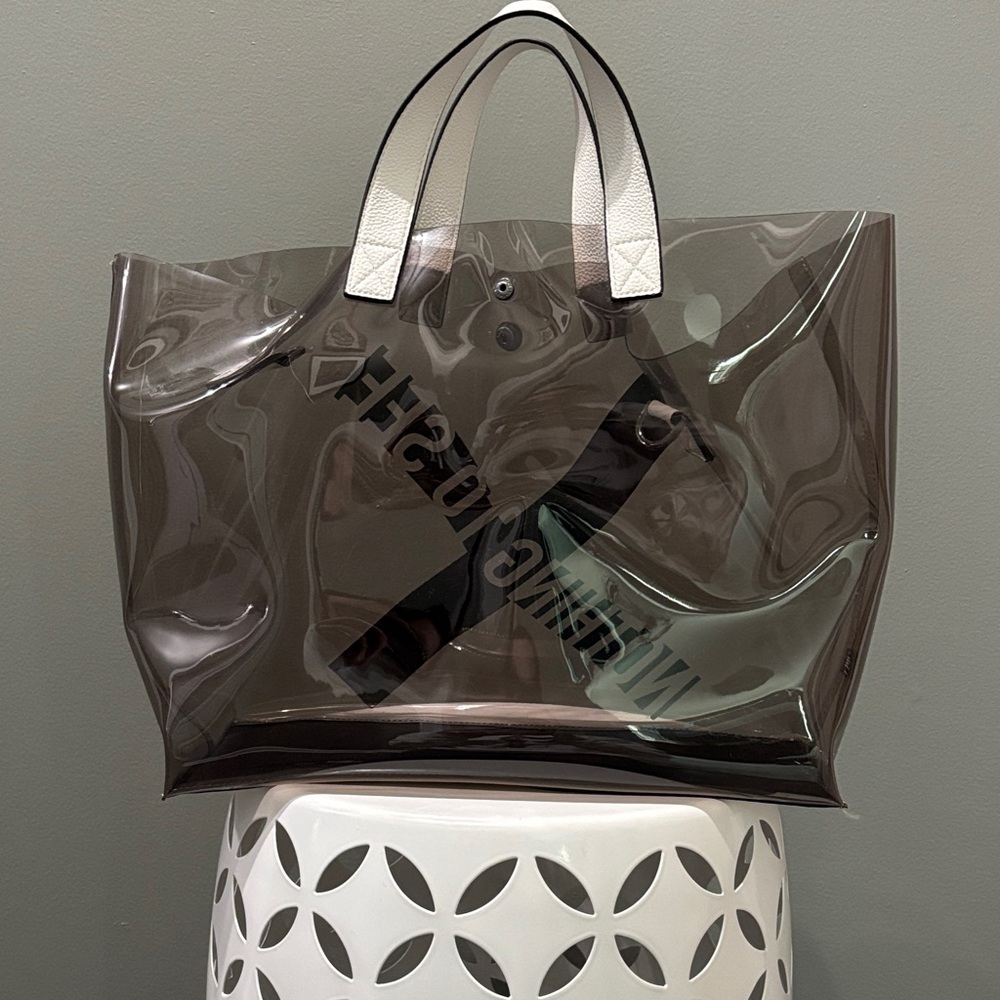 Quay Australia Smoky Transparent Tote with Black and White Straps - Picture 3 of 9